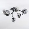 Chehalis Plafondlamp, Kogellampje 58 cm Duidelijk, Rookkleurig, 6-lichts