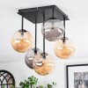 Chehalis Plafondlamp, Kogellampje Amber, Rookkleurig, 5-lichts