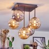 Chehalis Plafondlamp, Kogellampje Amber, Rookkleurig, 5-lichts