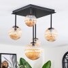 Chehalis Plafondlamp, Kogellampje Amber, 5-lichts