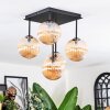 Chehalis Plafondlamp, Kogellampje Amber, 5-lichts