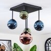 Chehalis Plafondlamp, Kogellampje Blauw, Groen, Koperkleurig, 5-lichts