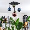Chehalis Plafondlamp, Kogellampje Blauw, Groen, Koperkleurig, 5-lichts