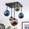 Chehalis Plafondlamp, Kogellampje Blauw, Groen, Koperkleurig, 5-lichts