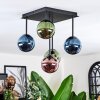 Chehalis Plafondlamp, Kogellampje Blauw, Groen, Koperkleurig, 5-lichts