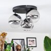 Chehalis Plafondlamp, Kogellampje 34 cm Duidelijk, Rookkleurig, 3-lichts