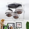 Chehalis Plafondlamp, Kogellampje 34 cm Rookkleurig, 3-lichts