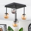 Chehalis Plafondlamp, Kogellampje Amber, Rookkleurig, 5-lichts
