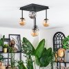 Chehalis Plafondlamp, Kogellampje Amber, Rookkleurig, 5-lichts
