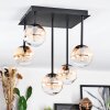 Chehalis Plafondlamp, Kogellampje Amber, Duidelijk, 5-lichts
