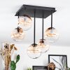 Chehalis Plafondlamp, Kogellampje Amber, Duidelijk, 5-lichts