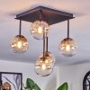 Chehalis Plafondlamp, Kogellampje Amber, Duidelijk, 5-lichts