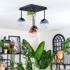 Chehalis Plafondlamp, Kogellampje Blauw, Groen, Duidelijk, Koperkleurig, 5-lichts