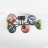 Chehalis Plafondlamp, Kogellampje Blauw, Groen, Duidelijk, Koperkleurig, 6-lichts