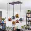 Koyoto Hanglamp, Kogellampje, Hanglamp Blauw, Goud, Koperkleurig, 6-lichts