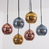 Koyoto Hanglamp, Kogellampje, Hanglamp Blauw, Goud, Koperkleurig, 6-lichts