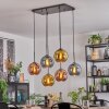 Koyoto Hanglamp, Kogellampje, Hanglamp Blauw, Goud, Koperkleurig, 6-lichts