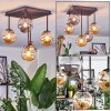 Chehalis Plafondlamp, Kogellampje Amber, Rookkleurig, 5-lichts