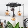 Chehalis Plafondlamp, Kogellampje Amber, Rookkleurig, 5-lichts