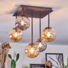 Chehalis Plafondlamp, Kogellampje Amber, Rookkleurig, 5-lichts