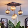 Chehalis Plafondlamp, Kogellampje Amber, Duidelijk, Rookkleurig, 5-lichts