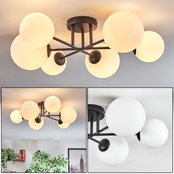 Chehalis Plafondlamp, Kogellampje Wit, 6-lichts