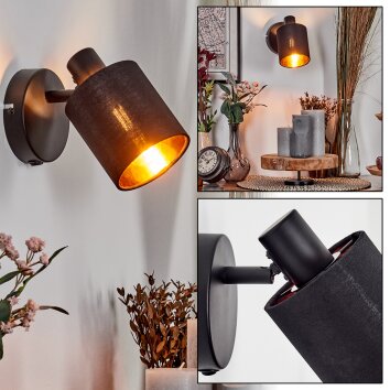 Fallhagen Wandlamp, Muurspot Zwart, 1-licht