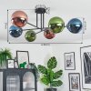 Gastor Plafondlamp, Kogellampje 80 cm Blauw, Groen, Koperkleurig, 6-lichts