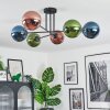 Gastor Plafondlamp, Kogellampje 80 cm Blauw, Groen, Koperkleurig, 6-lichts