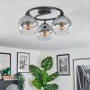 Koyoto Plafondlamp, Kogellampje 37 cm Duidelijk, Rookkleurig, 3-lichts