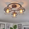 Koyoto Plafondlamp, Kogellampje 37 cm Duidelijk, Rookkleurig, 3-lichts