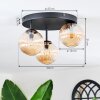 Chehalis Plafondlamp, Kogellampje Amber, 3-lichts