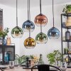 Koyoto Hanglamp, Kogellampje, Hanglamp Blauw, Goud, Groen, Duidelijk, Koperkleurig, 6-lichts
