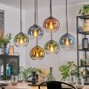 Koyoto Hanglamp, Kogellampje, Hanglamp Blauw, Goud, Groen, Duidelijk, Koperkleurig, 6-lichts