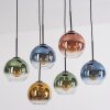 Koyoto Hanglamp, Kogellampje, Hanglamp Blauw, Goud, Groen, Duidelijk, Koperkleurig, 6-lichts