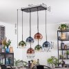 Koyoto Hanglamp, Kogellampje, Hanglamp Blauw, Groen, Duidelijk, Koperkleurig, 6-lichts