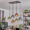 Koyoto Hanglamp, Kogellampje, Hanglamp Blauw, Groen, Duidelijk, Koperkleurig, 6-lichts