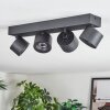 Narel Plafondlamp, Plafondspot LED Zwart, 4-lichts