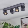Narel Plafondlamp, Plafondspot LED Zwart, 4-lichts