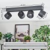Narel Plafondlamp, Plafondspot LED Zwart, 4-lichts