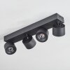 Narel Plafondlamp, Plafondspot LED Zwart, 4-lichts