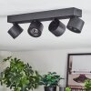 Narel Plafondlamp, Plafondspot LED Zwart, 4-lichts