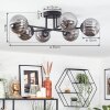 Chehalis Plafondlamp, Kogellampje 55 cm Rookkleurig, 6-lichts