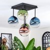 Chehalis Plafondlamp, Kogellampje Blauw, Groen, Duidelijk, Koperkleurig, 5-lichts