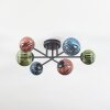 Chehalis Plafondlamp, Kogellampje 55 cm Blauw, Groen, Koperkleurig, 6-lichts
