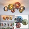 Chehalis Plafondlamp, Kogellampje 62 cm Blauw, Groen, Koperkleurig, 6-lichts