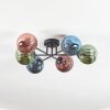 Chehalis Plafondlamp, Kogellampje 62 cm Blauw, Groen, Koperkleurig, 6-lichts