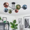 Koyoto Plafondlamp, Kogellampje 78 cm Blauw, Groen, Koperkleurig, 6-lichts