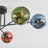 Koyoto Plafondlamp, Kogellampje 78 cm Blauw, Groen, Koperkleurig, 6-lichts