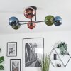 Koyoto Plafondlamp, Kogellampje 78 cm Blauw, Groen, Koperkleurig, 6-lichts
